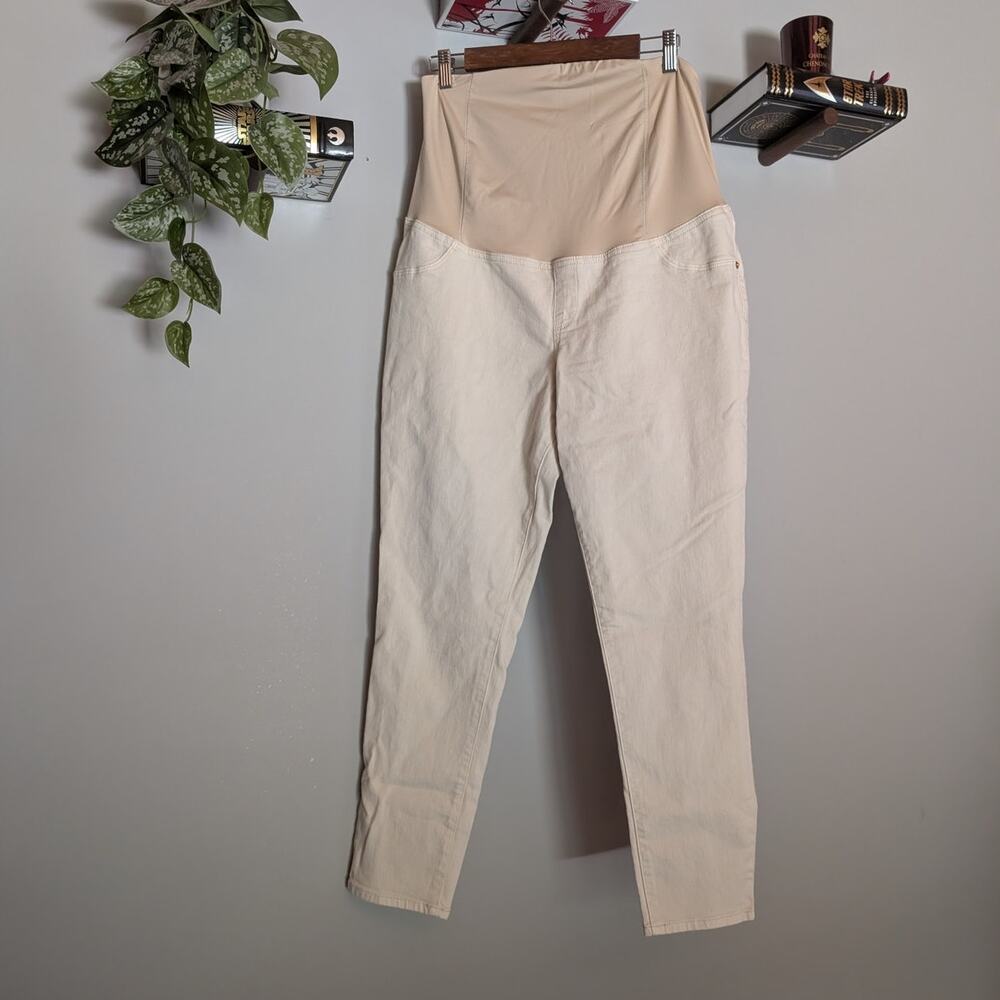 Isabel Maternity | Over the Belly Khaki Skinny Jeans | Size 14 Maternity